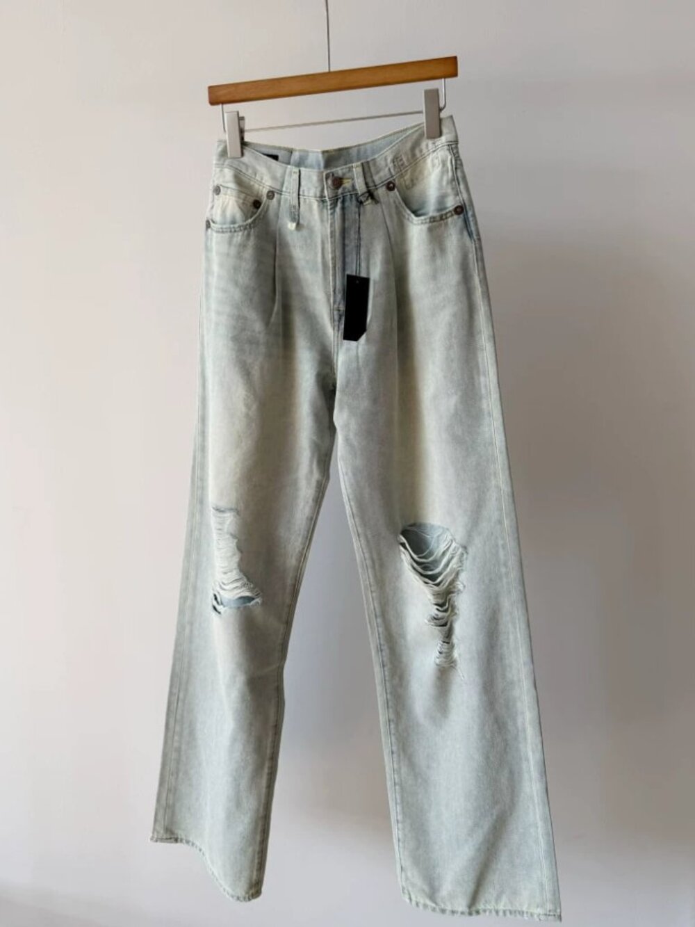 R13 NWOT Distressed Straight Leg Jeans 25